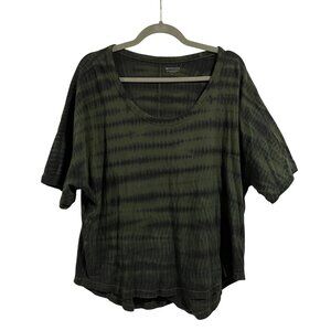 Athleta Organic Daily Tie‎ Dye Commute Tee Size L Green Black